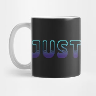 Just Stop Classic Video Game Graphic Blue Gradient Mug